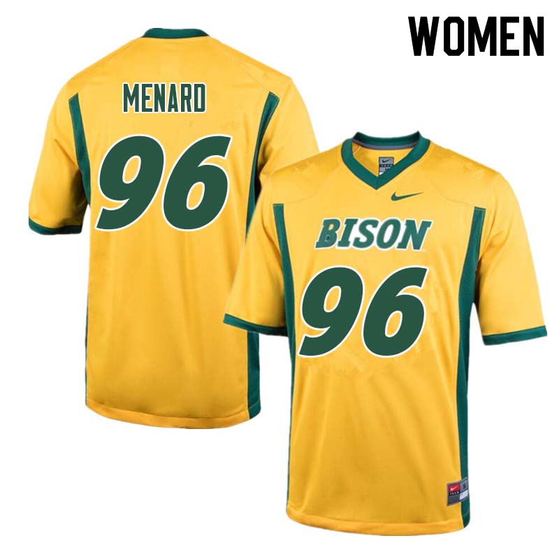 Women #96 Greg Menard North Dakota State Bison College Football Jerseys Sale-Yellow